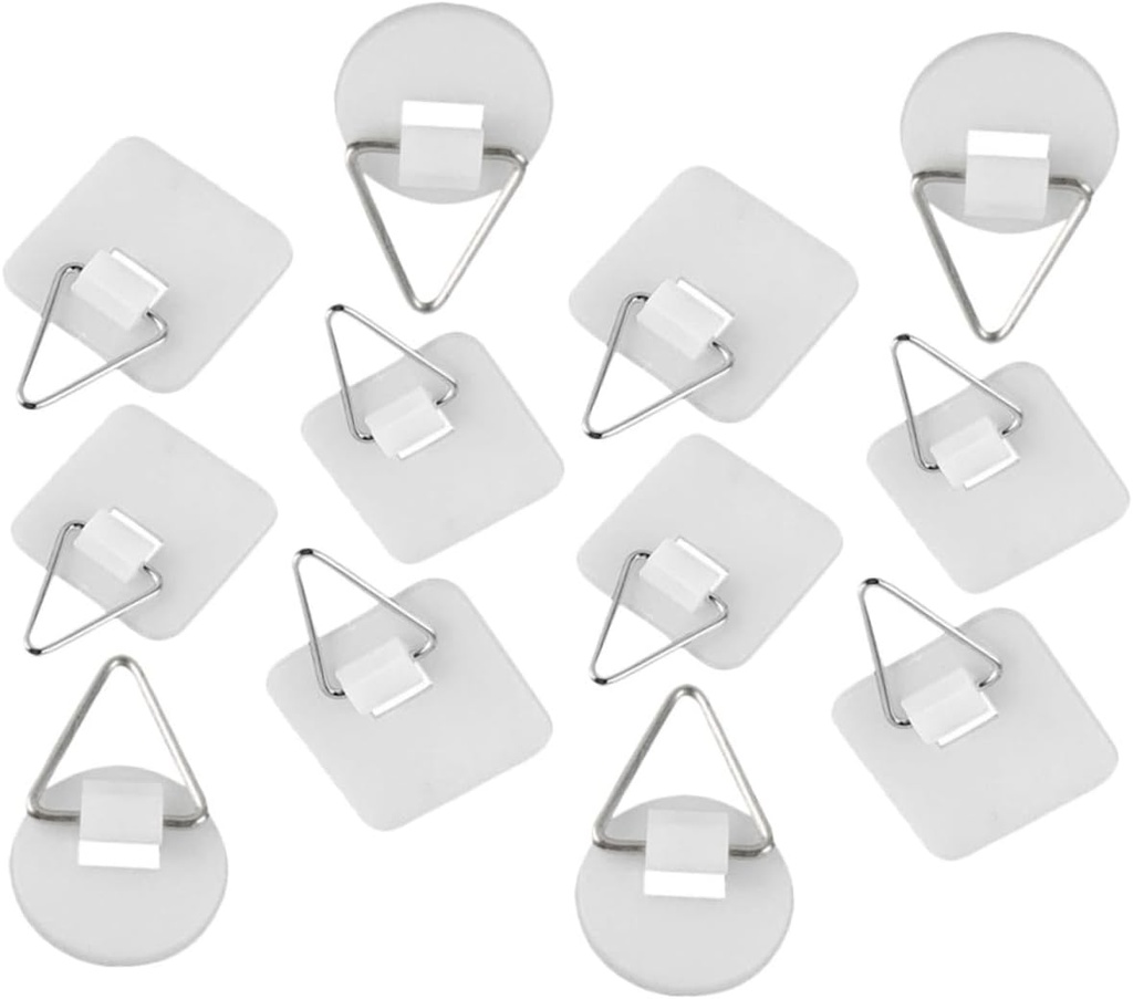 Generic 60 Pack Self Adhesive Photo Frame Hooks Wall Plate Holders Adhesive Picture Hangers Decoration Hooks for Wall Mounting