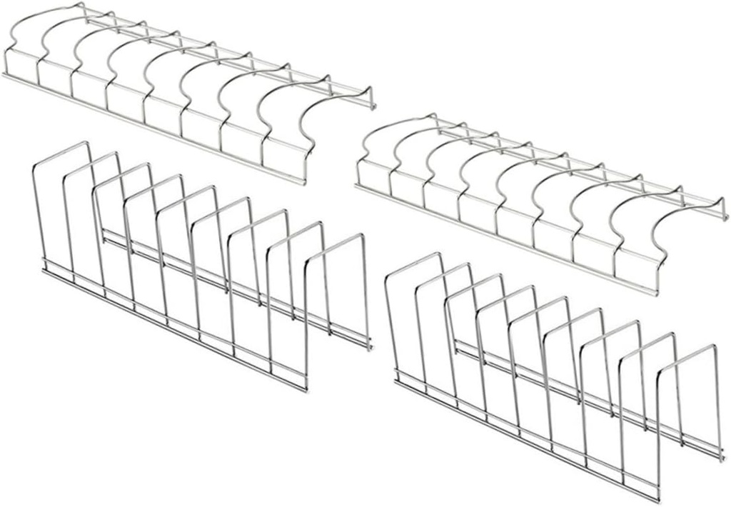 Happyyami 4Pcs Dish Drainer Rack Convenient Tableware Storage Organizer for Kitchen Counter Elegant Design with Compartments for Plates and Bowls