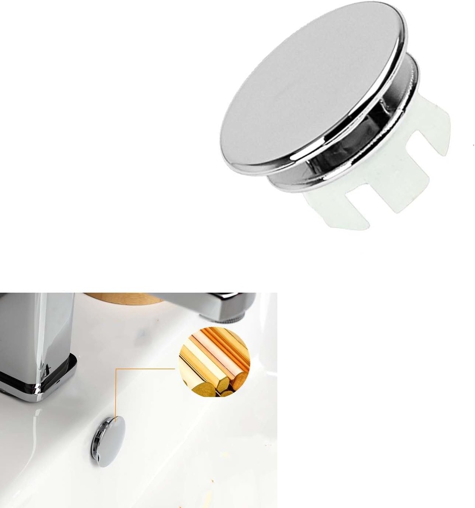 Bathroom Sink Overflow Cover Basin Trim Brass Insert in Hole Round Caps Brushed Nickel Vanity Ceramic Vessel Kitchen Replacement Dual Layer Insert,for Kitchen Bathroom(Silvery)