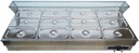 INTBUYING 110V Bain Marie Buffet Steam Table Restaurant Food Warmer with Glass Shield 12 Pots