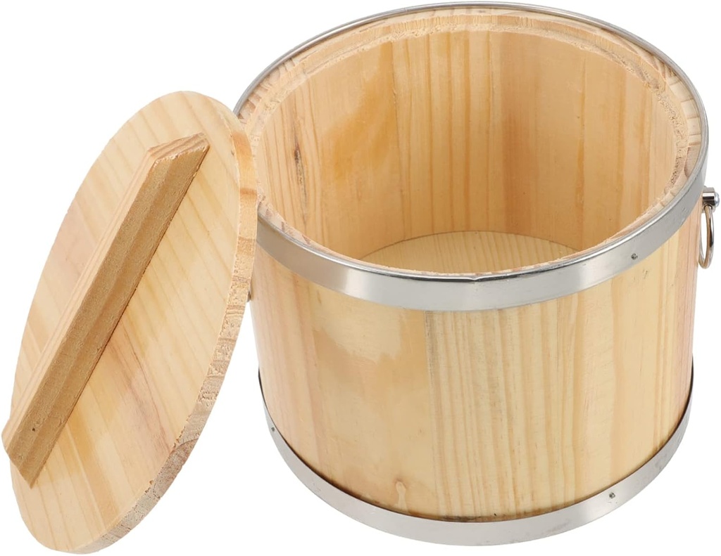 Wooden Rice Steamer Lid Versatile Food Storage Container for Sushi Rice and Tofu Kitchen Bucket for Home Cooking and Meal Prep