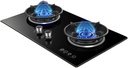 Gas Stove with 2 Burner,Camping Gas Stove,Kitchen Counter Top Stove 5.2KW Gas,with Flameout Protection,for Home Kitchen Motor Home Camp(NG)