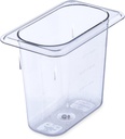 Carlisle FoodService Products Storplus Food Storage Container Food Pan, Chafing Pan for Catering, Buffets, Restaurants, Polycarbonate (Pc), 1/9 Size 6 Inches Deep, Clear, (Pack of 6)
