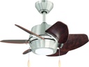 Litex Industries GA24BNK6L Litex Gaskin Sleek 24”Ceiling Fan Brushed Nickel Finish with 6 Glazed Cherry/Driftwood Reversible Blades, UL Rated