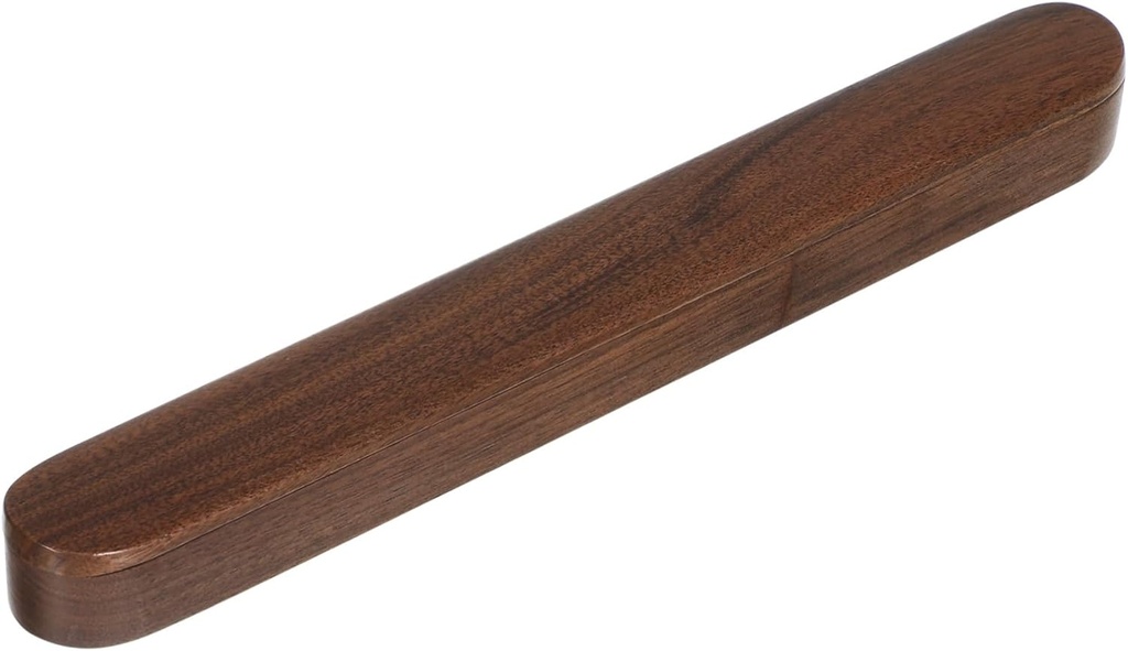 Portable Black Walnut Solid Wood Chopsticks Case Dustproof Utensil Organizer for Travel and Home Reusable Flatware Holder Lightweight Storage Box
