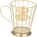 Capsule Coffee Holder Small Gold Iron Organizer Basket for Coffee Capsules Stylish Storage for Desk and Countertop Display