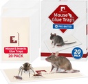 LULUCATCH Mouse Traps, 20 Pack Pre-Baited Sticky Mouse Traps Indoor for Home, Non-Toxic Bulk Sticky Pads, Glue Traps for Rats, Bugs, Spider, Mice, Cockroach, Pet Safe Pest Control