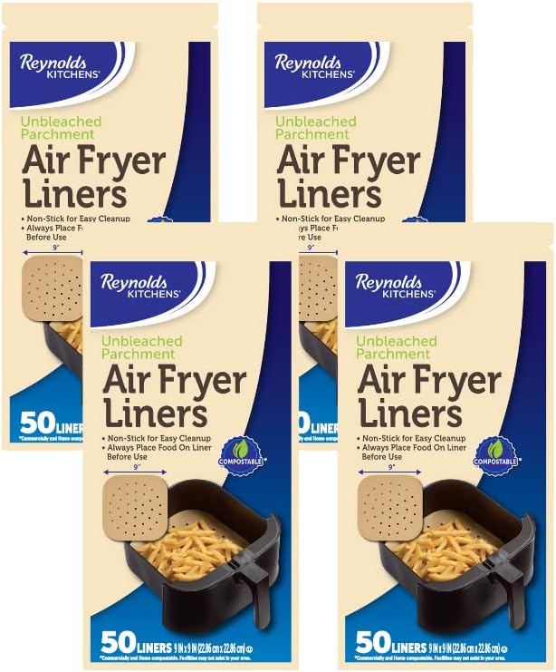 Reynolds Kitchens Air Fryer Liners, 50 Count. (Pack of 4)