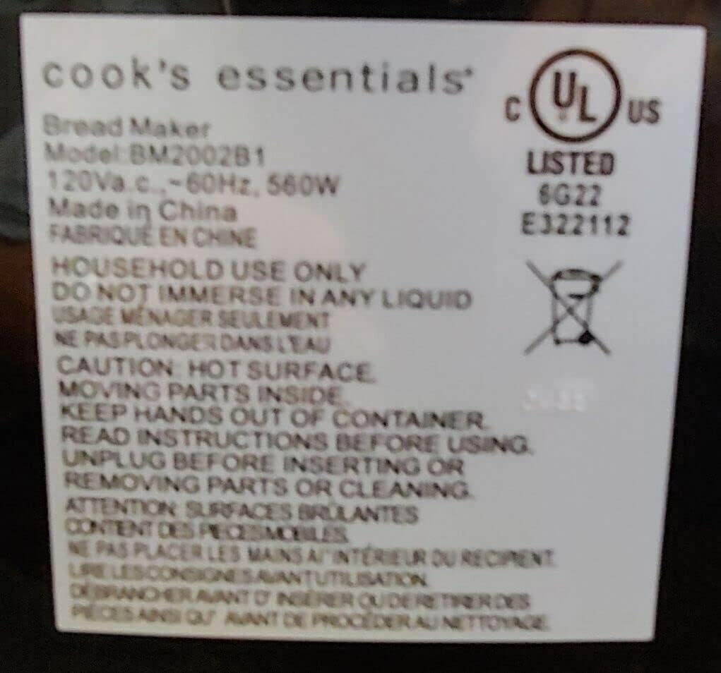 Paddle for Bread Maker Model Cook's Essentials BM2002B1 only