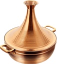 304 Stainless Steel Moroccan Tagine Pot,Non Stick Tagine Stainless Steel Tower Stew Dry Pot Non-stick Slow Cooker Seafood High Lid Pan Electromagnetic Cooker Moroccan Tajine Casserole,Gold,26cm