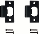 Heavy Duty Replacement Strike Plate T Lip Radius Corner for Knob or Lever Door Lock in Black Finish 2 PCS