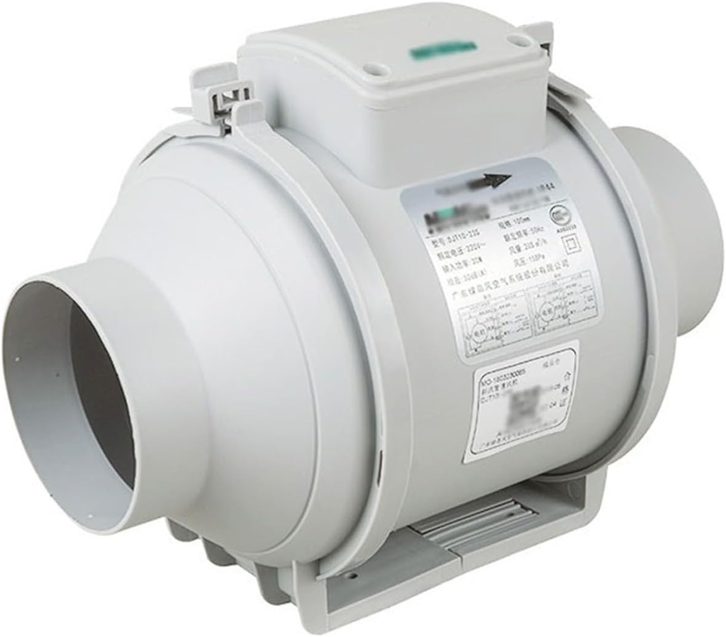 Exhaust Fan Duct Fan Powerful Mute 4"/5"/6" Exhaust Fan Round Pressurized Exhaust Fan Diagonal Flow Kitchen Motor Ventilation Fan (Size : 4 Inch)