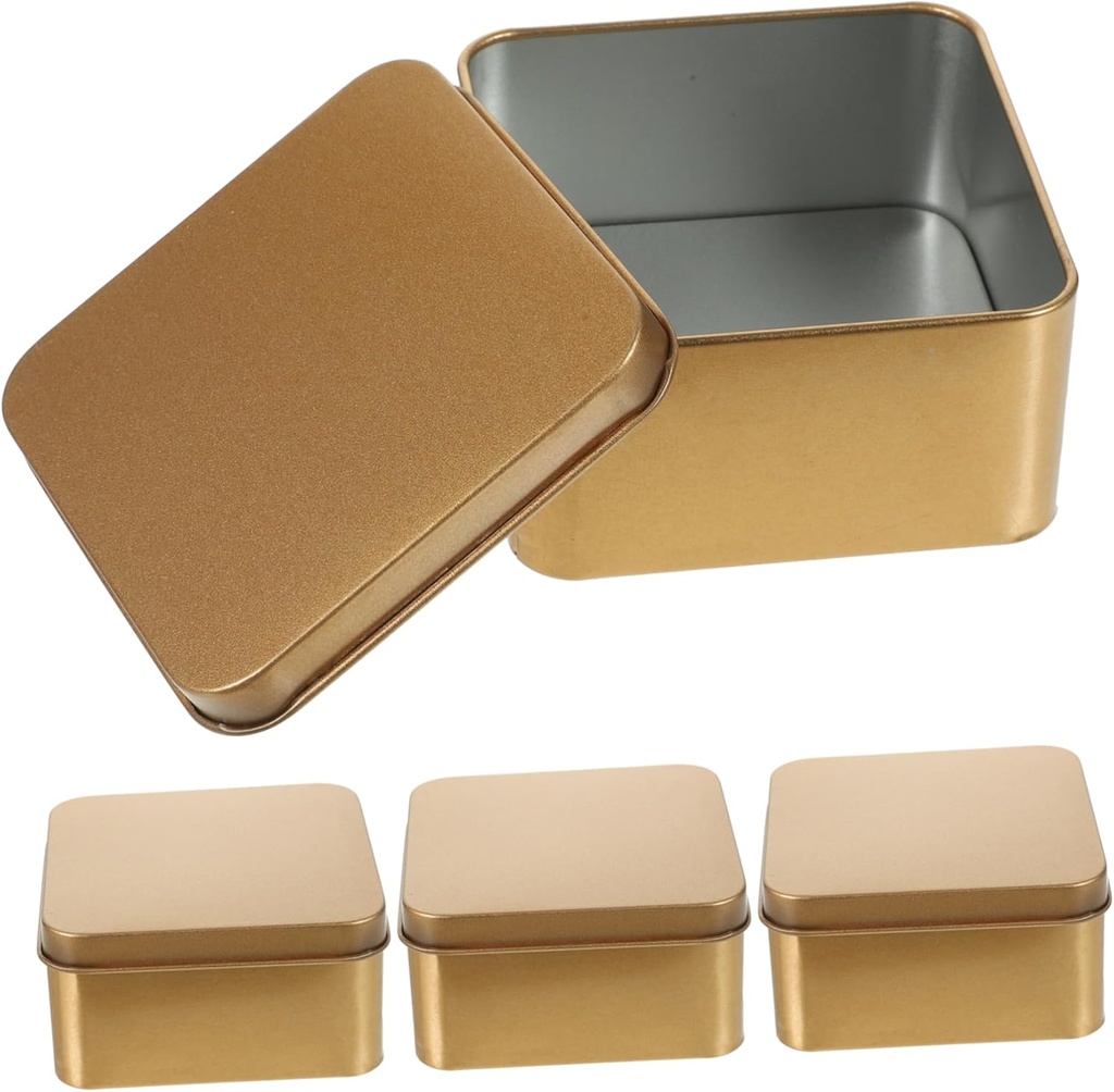 10pcs Square Tin Canisters for Tea Candy and Cookie Storage Metal Boxes with Fine Workmanship for Home Organization and Packaging