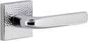 Viaggio QADMHMBLL_SD_RH Quadrato Hammered Right Handed Solid Brass Non-Turning One-Sided Dummy Door Lever with Bella Lever and Quadrato Hammered Backplate - Bright Chrome