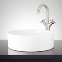 Signature Hardware 447954 Hibiscus 16" Circular Fireclay Vessel Bathroom Sink - White