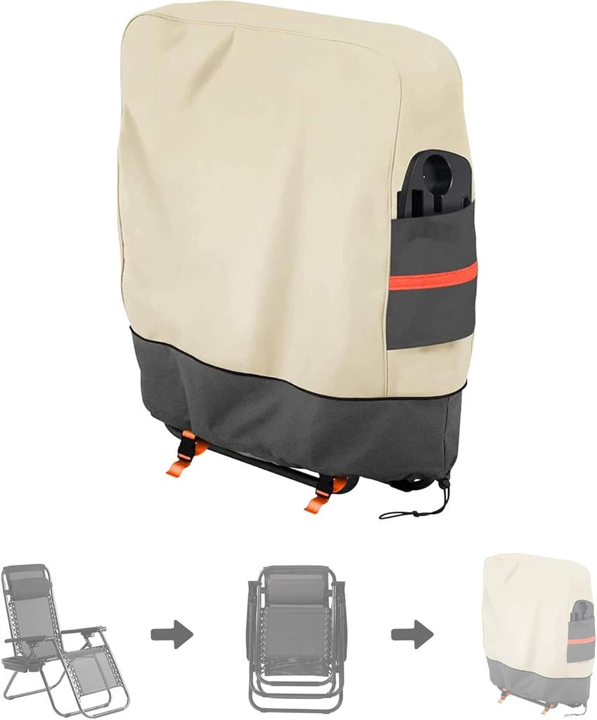 SOKINGCOVER Zero Gravity Chair Covers - Outdoor Folding Chair Cover, Waterproof Folding Recliner Chair Cover Folding Lawn Chair Cover Outdoor Folding Chair Covers Waterproof and UV Resistan (1PC)