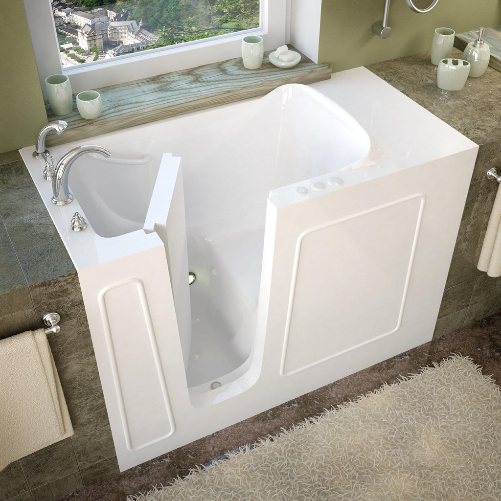 2653LWS 26x53 Left Drain White Soaking Walk-In Bathtub