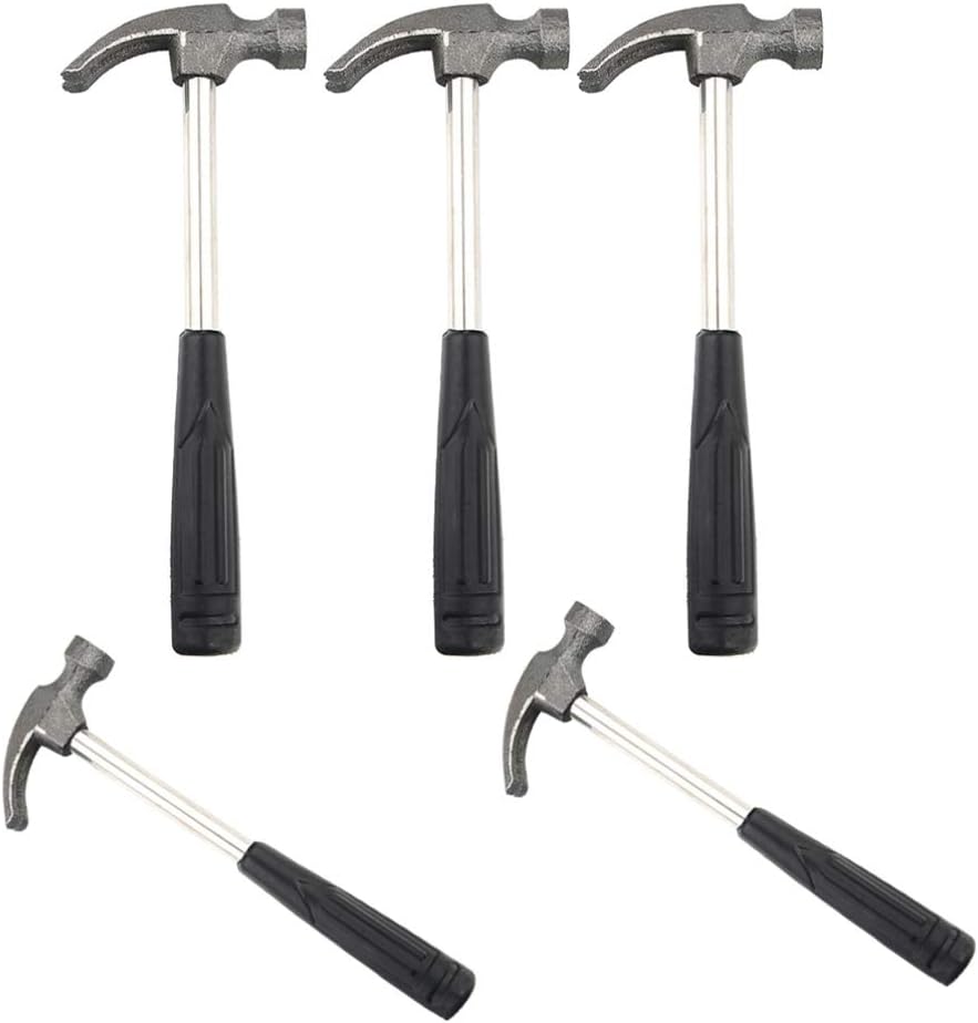 Garneck 5PCS Mini Claw Hammer Rubber Handle Household Carpet Wall Nail Remover With Non-Slip Shock Absorber For Home