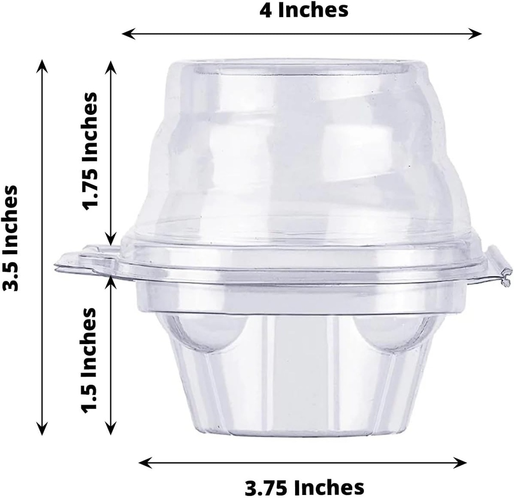 Balsa Circle 25 Clear Plastic Cupcake Boxes Dome Lid Disposable Favor Holders Wedding Party Events Reception Decorations Supplies