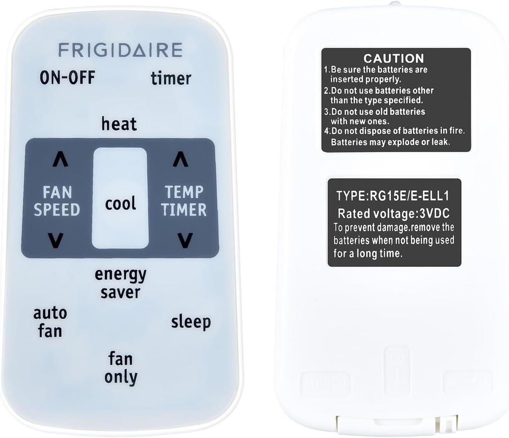 PZL Replacement for Frigidaire Air Conditioner Remote Control RG15D/E-ELL RG15D/E-ELL1 RG15E/E-ELL RG15E/E-ELL1, Part Number 5304483073 5304477003 5304492053