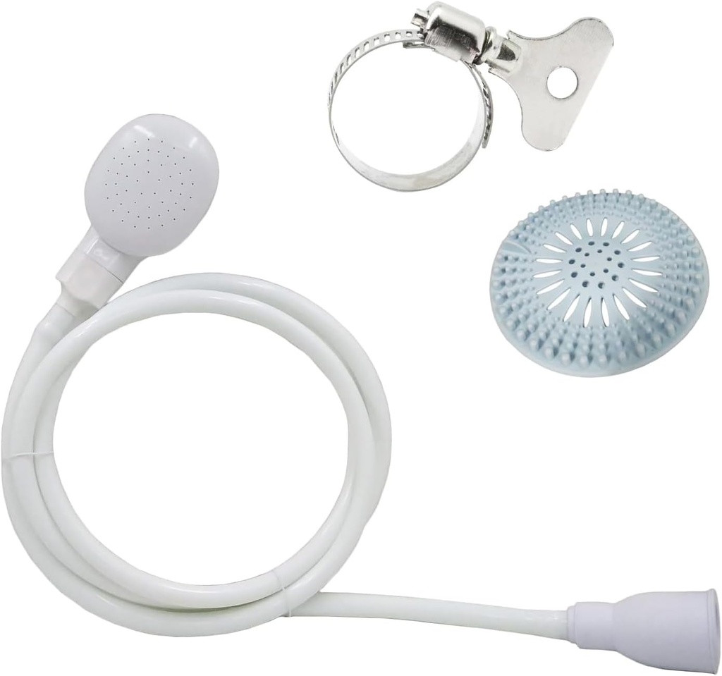 3.28FT Sink Spray Hose, Portable Sink Hose Faucet Sprayer, Shampoo Sprayer Handheld Faucet Shower Head Spray for Bathing Baby, Pets, Washing Hair, Rinsing Vegetables, with Hair Catcher Cover