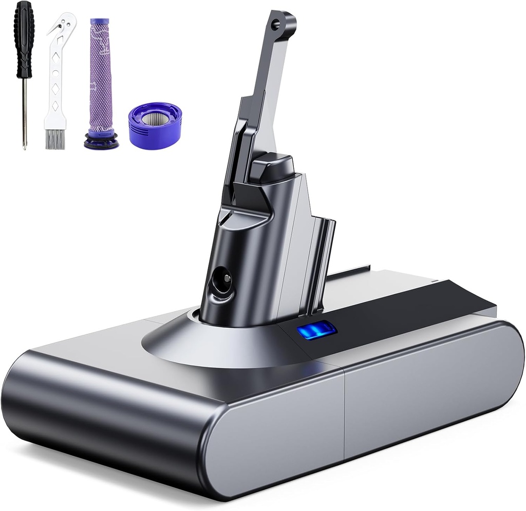 Designed for Dyson V8 Battery Replacement 21.6V 8.0Ah Compatible with Dyson V8 Animal Battery Replacement V8 Motorhead V8 Fluffy SV10 Carbon Fiber Vacuum Cleaner