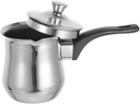 Luxshiny Stainless Steel Turkish Coffee Pot with Lid 540ml Milk Warmer and Butter Melting Pot Small Cezve Coffee Maker for Stovetop Brewing and Milk Heating