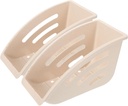 2pcs Plate Holder Dish Drainer Rack for Kitchen Cabinet with Efficient Water Drainage Compact Storage Organizer for Plates Bowls Utensils Space Saving Beige