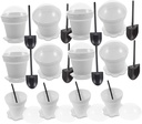 Luxshiny 20PCS Flower Pot Cupcake Cups with Lids and Random Color Shovels Plastic Dessert Containers for Yogurt Mousse Cake and Ice Cream for Birthday Parties Weddings and Bbqs Random Color