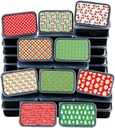 50 Pack Christmas Food Prep Containers with Lids 25 oz Meal Packaging Containers Plastic Christmas Cookie Boxes Reusable for Holiday Goodie Container or Exchange Gift Giving 10 Designs