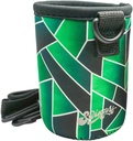 Swingers Beer Cooler with Adjustable Neck Strap (Neoprene Hands-Free Can or Bottle Holder) (Green Geometric)