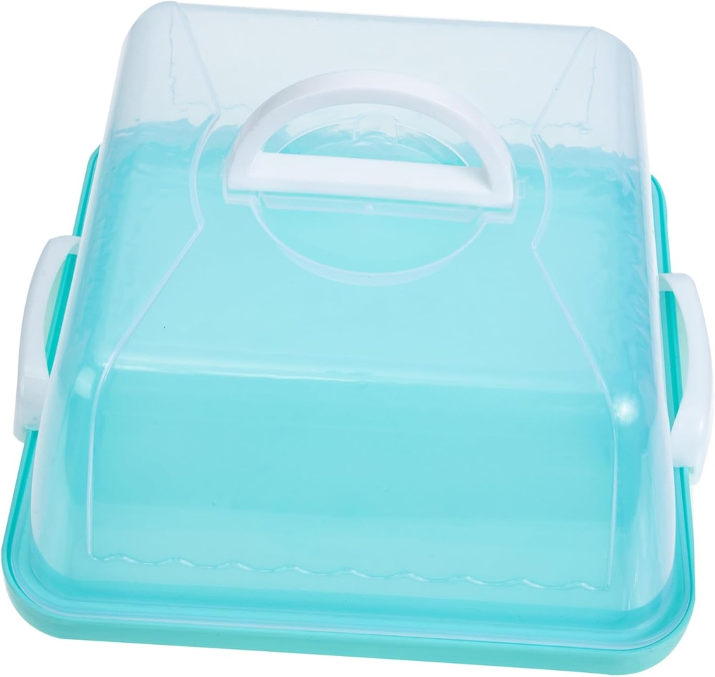 VICASKY Portable Cake Carrier with Lid and Handle Transparent Plastic Storage Box for Birthday Cakes Reusable Protective Holder for Outdoor Transport and Display