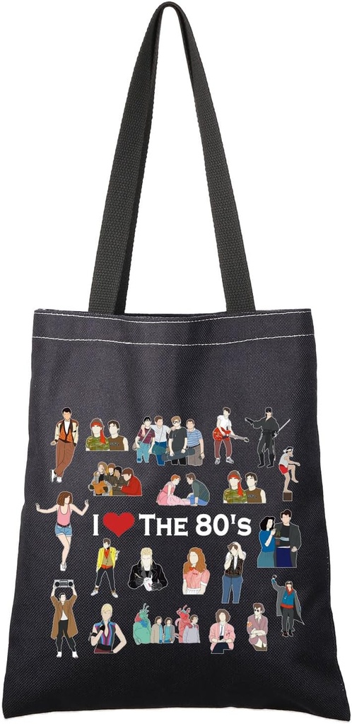 G2TUP I Love The 80's Tote Bag - 80's Movies Lover Fan Handbag Gift