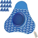 Urinal Screen Deodorizer, Urinal Cakes with 3D Anti-Splash Long Bristles, Male Urinal Mats Pads with Odor Protection for Men Toilets Bathroom (12 Packs)