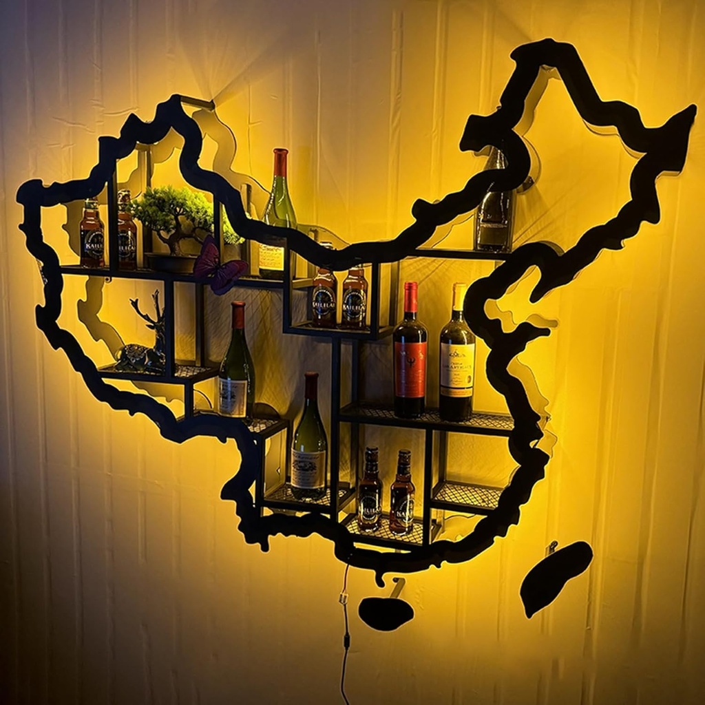 Multifunctional Storage Rack Liquor Bottle Display Shelf Supports Display Shelf Bottle Storage Rack Wine Bottles Display Wall Storage Shelf for Bar Cafe Kitchen Living Room Wine Cellar.