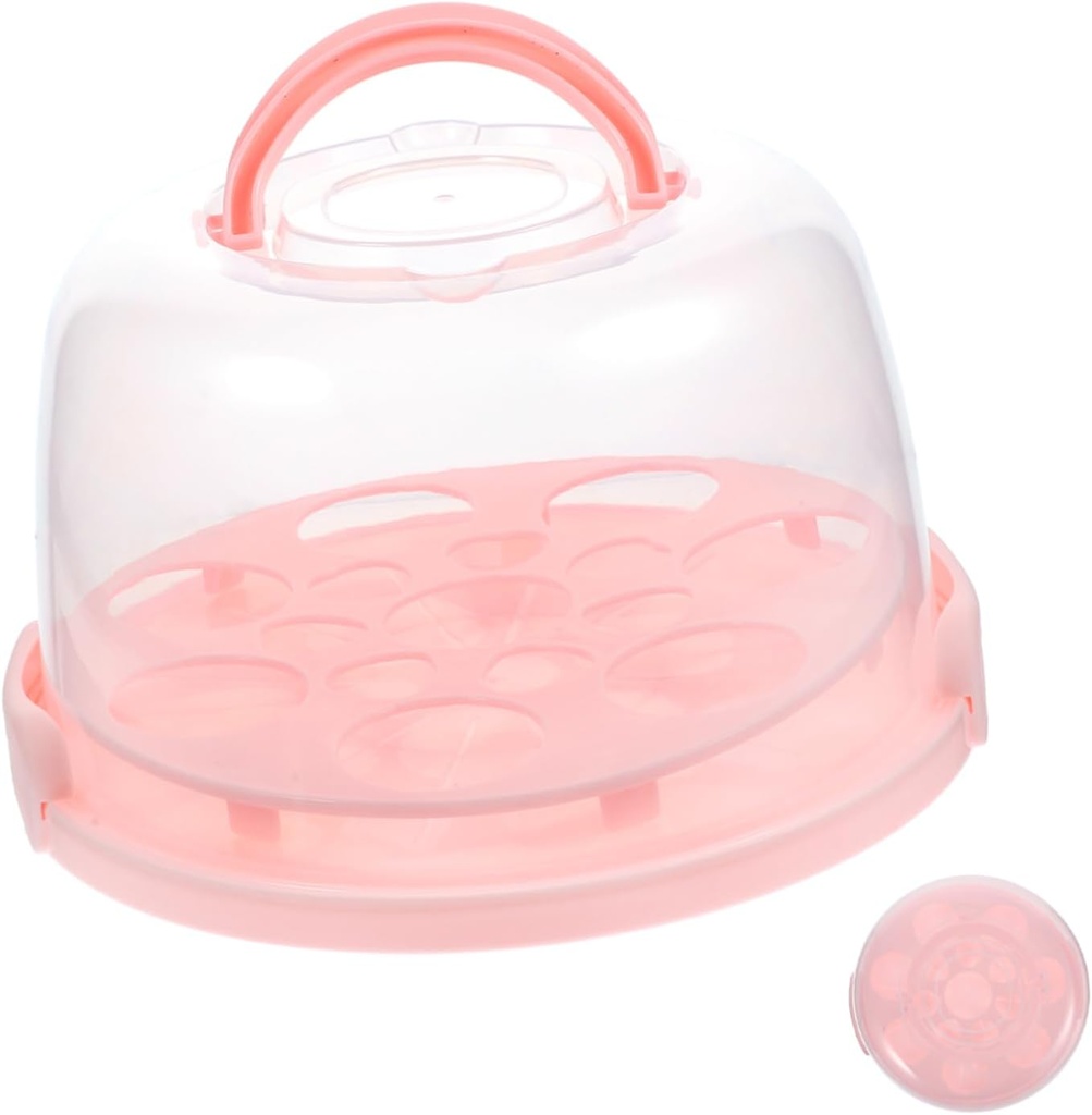 Unomor 1set Reusable Cake Keeper Box with Portable Handle Clear Cake Carrier for and Desserts Sturdy Clamps for Secure Storage for Parties and Events Height
