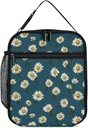 Insulated Lunch Bags for Women Reusable Lunch Boxes Small Daisy Waterproof Tote Bag Lunch Cooler Bag for Work