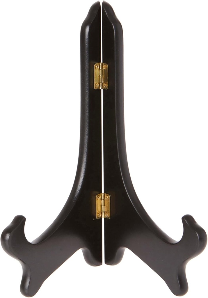 Bard's Hinged Black MDF Wood Plate Stand, 9" H x 7.25" W x 5" D (For 9" - 10.5" Plates), Pack of 2