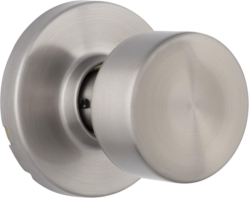 Miseno MLK4080 Tuscora Shaker Passage Door Knob Set with Round Rose - Satin Nickel