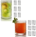 Set of 12 Hobnail Drinking Glasses 14.54oz x 6 Glass plus 15.22 OZ x 6 Glass Jupiter Glasses for Juice, Soda, Cocktail, Beer Whisky and more