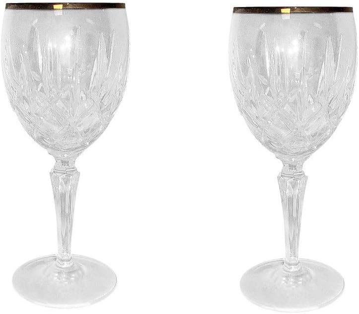 Gorham Crystal Lady Anne Gold Goblet Set of 2 Lenox