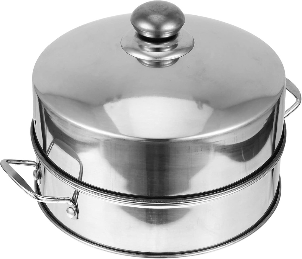 Hemoton 1set Stainless Steel Food Steamer Rustproof Household Steamer for Vegetables Dumplings and Seafood Essential Kitchen Cookware for Healthy Cooking and Reheating