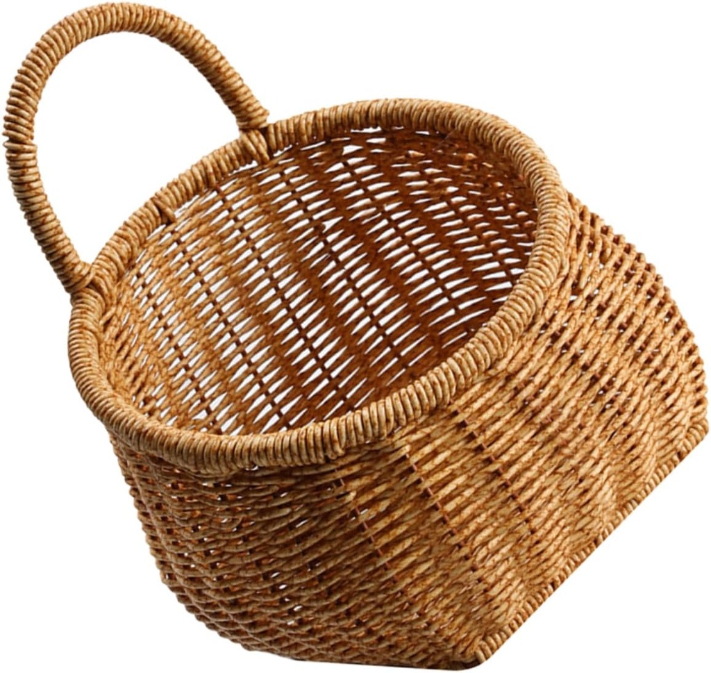 Zerodeko Elegant Woven Storage Basket Hanging Fruit Basket Boho Decor Kitchen Decor Hanging Storage Container