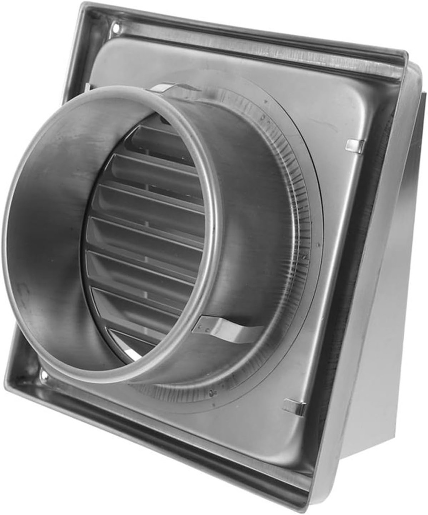 Stainless Steel Wall Ceiling Air Vent Ducting Ventilation Exhaust Grille Cover Outdoor Dryer Vent Louvered Vent Cover/Gray/18.5 * 18.5 * 12.5Cm