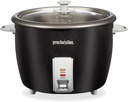 Proctor Silex Rice Cooker & Food Steamer, 30 Cups Cooked (15 Cups Uncooked), Includes Steam and Rinsing Basket, Black (37555)