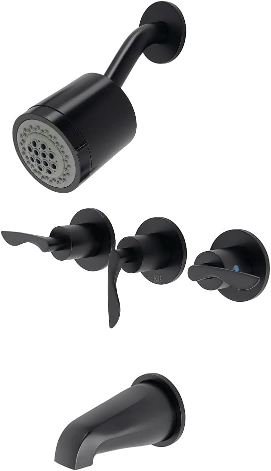 Kingston Brass KBX8130SVL Serena Tub and Shower Faucet, 13.75 x 7.13 x 5.31, Matte Black