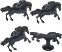 Cabinet Handles, 4 Pcs Black Horse Drawer Knobs, Dresser Knobs, Single Hole Pull for Home Kitchen Cabinets Drawers Cupboard, Zinc Alloy Decorative Furniture Knob