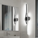 Modern LED Wall Sconce Set of Two with Dimmable, 6000K & Dimming Black Wall Light with LED Wall Lamp for Bedroom Living Room Bathroom Hallway 39.4inch Length