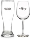 Hortense B. Hewitt Set of Two Glasses - Wifey Wine and Hubby Pilsner