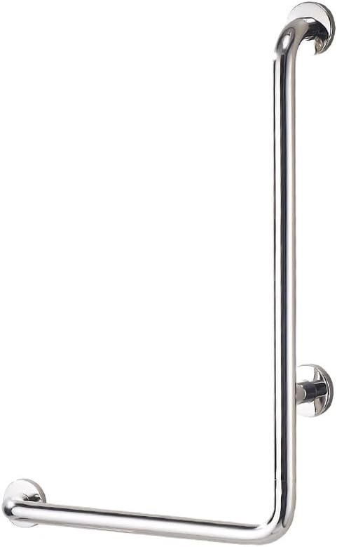 Shower Handicap Grab Bars for Bathroom Wall, L-Shaped Grab Bar, Stainless Steel Bathtub Safety Support Rail,Chromed Armrest,Elderly, Disabled Toilet Anti-Skid Safety Handle, Towel Rack (Size : Left)